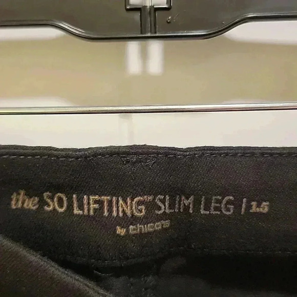 Chicos Slim Leg Black Jeans 1.5 Size 32in - Picture 4 of 9